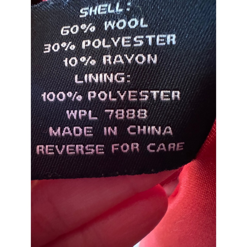 Vintage Miss Sixty M60 Black Wool Blend Peacoat Red Satin Lining Gothic Y2K XL - Picture 11 of 16